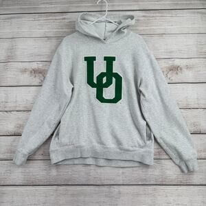 League University of Oregon Embroidered Hoodie Sweatshirt Adult Large Light Gray